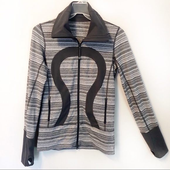 LULULEMON Zip Up Jacket Stride Grey White 4 - Picture 9 of 9